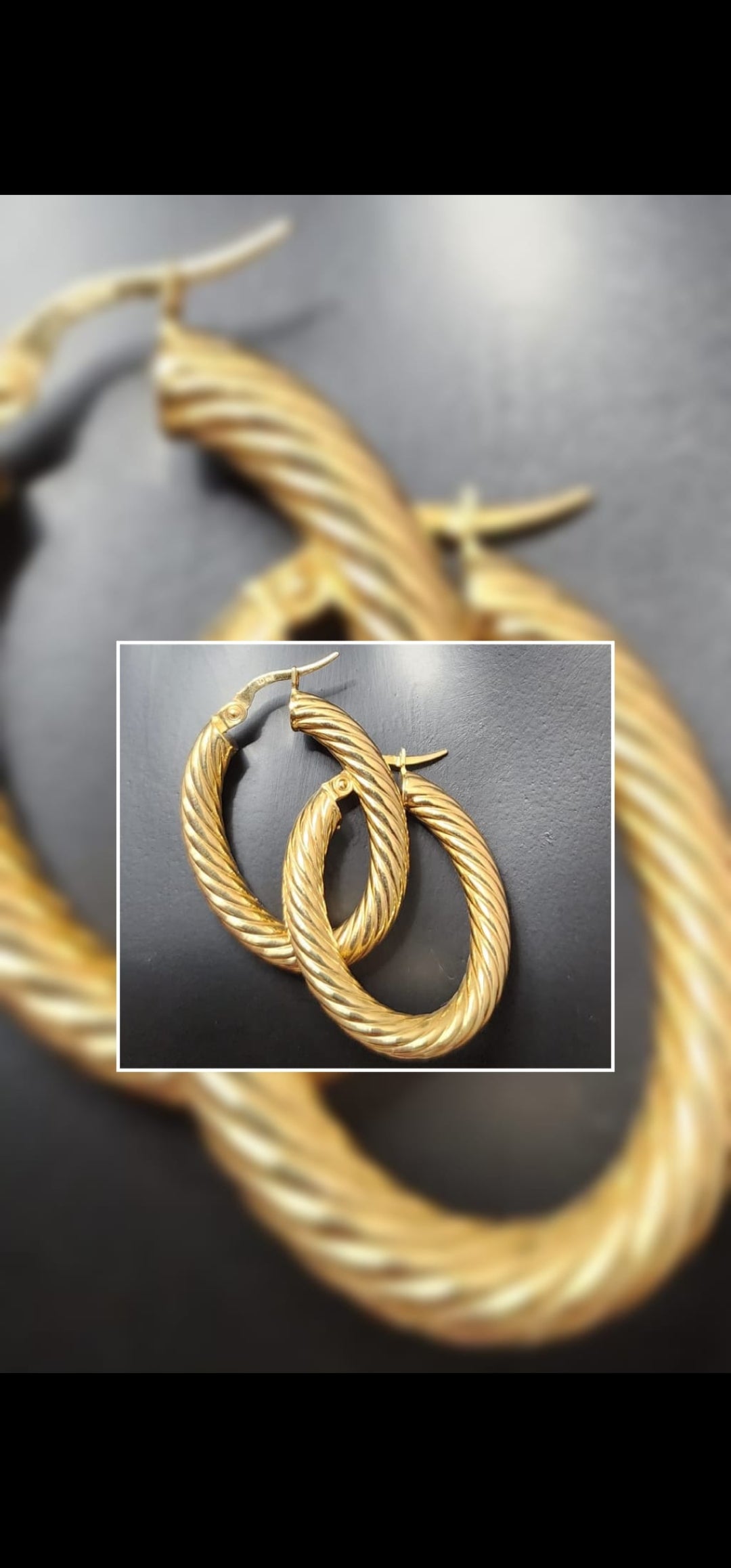 Argollas ovaladas 10kt